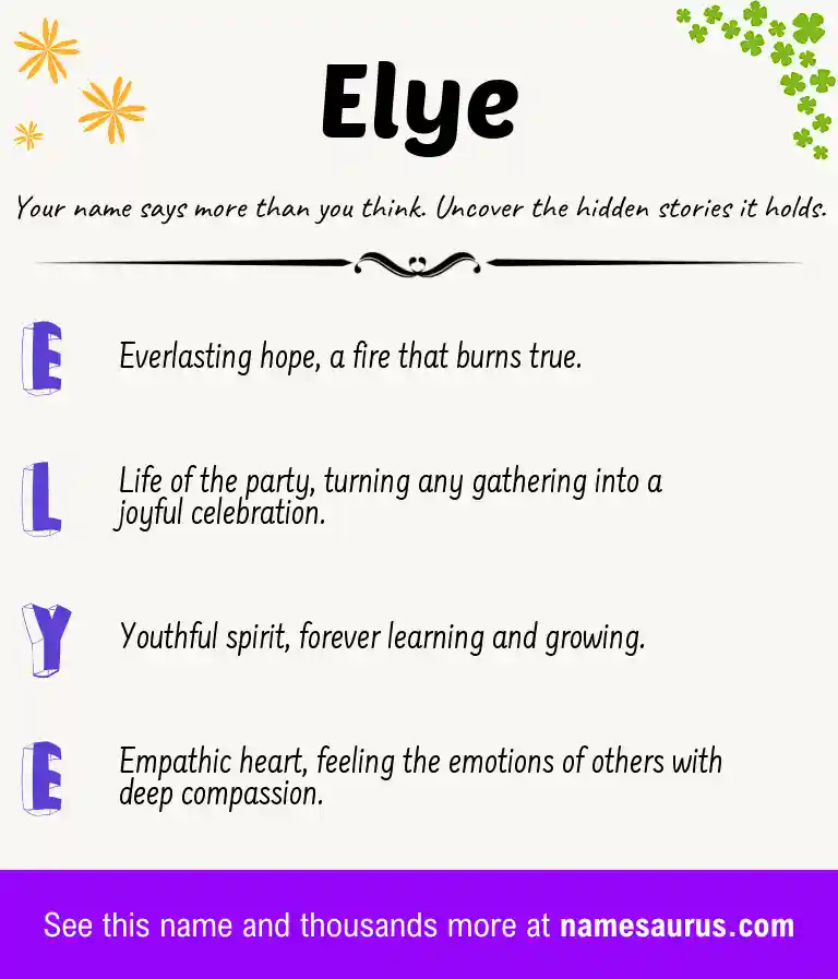 Acrostic poem about Elye.