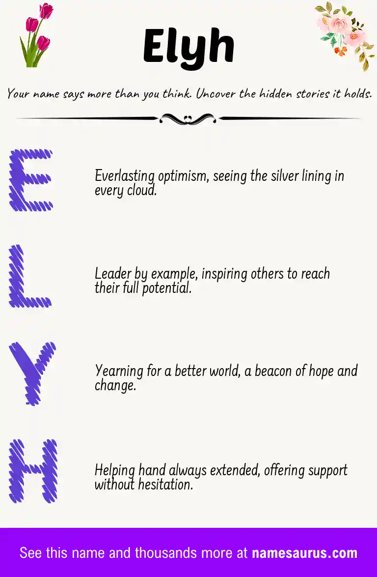 Acrostic poem about Elyh.