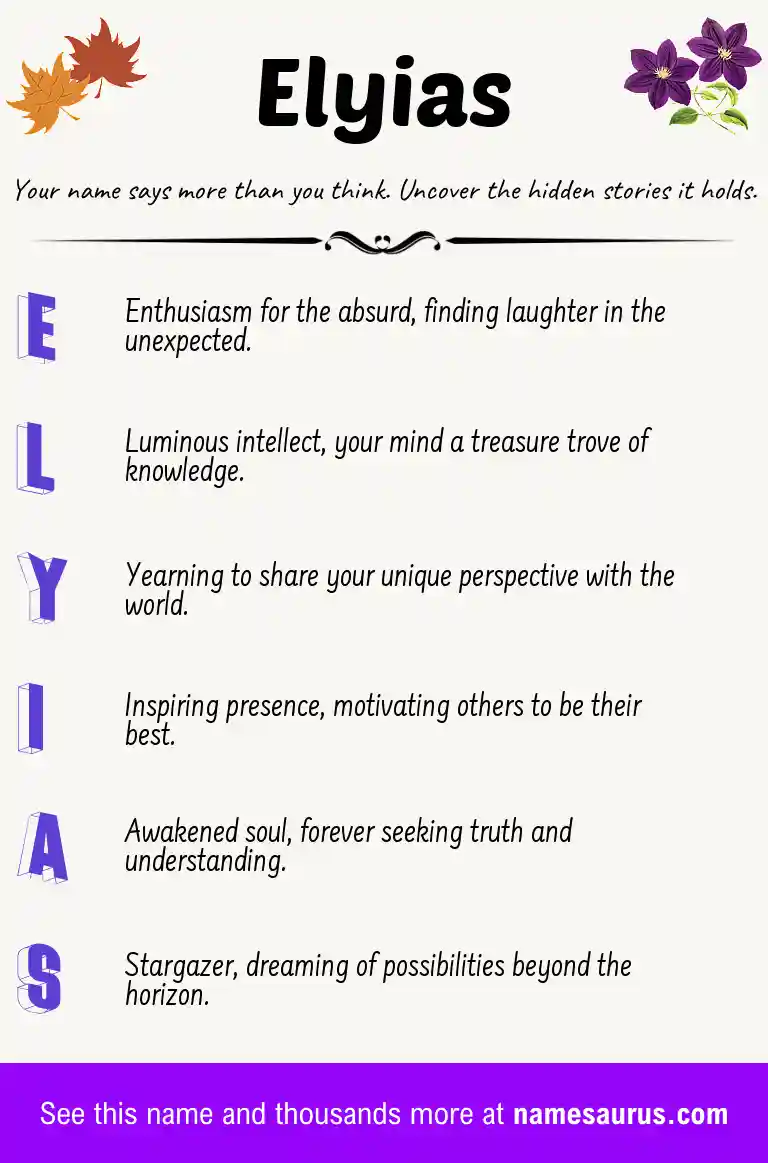 Acrostic poem about Elyias.