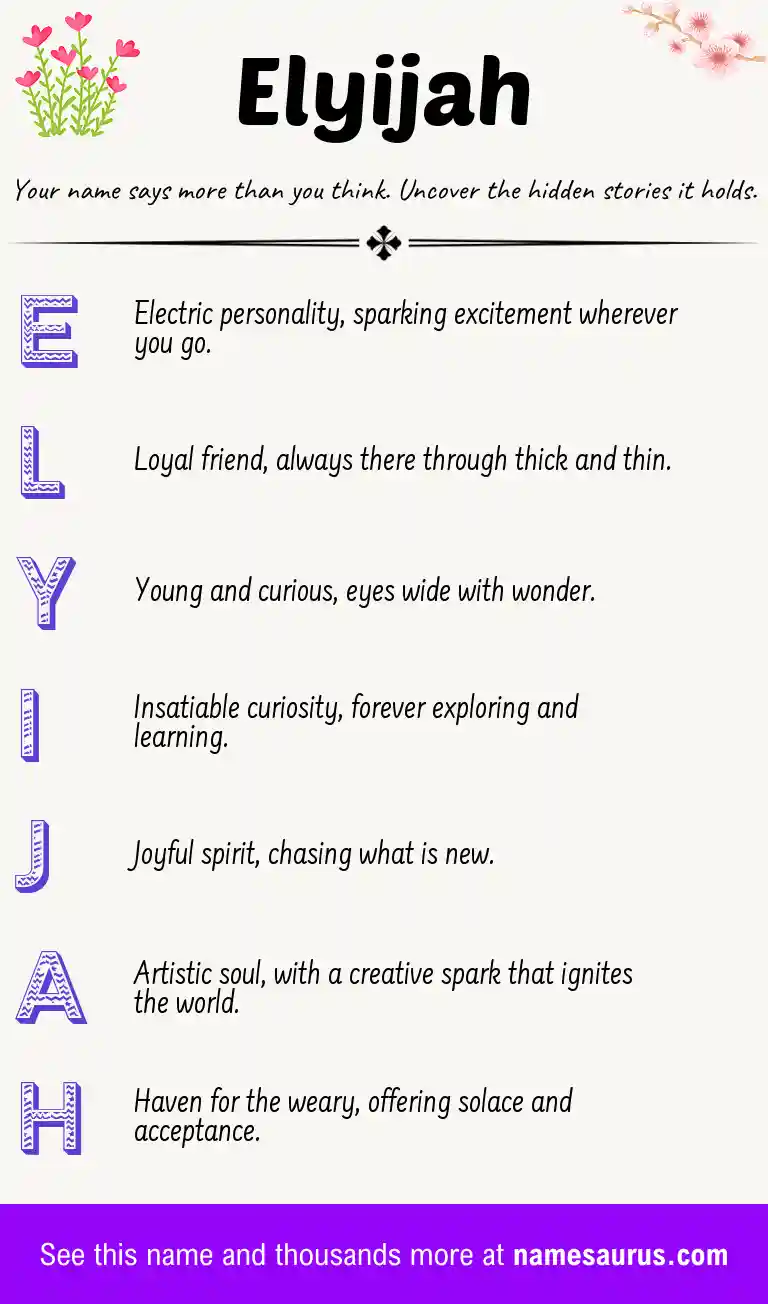 Acrostic poem about Elyijah.