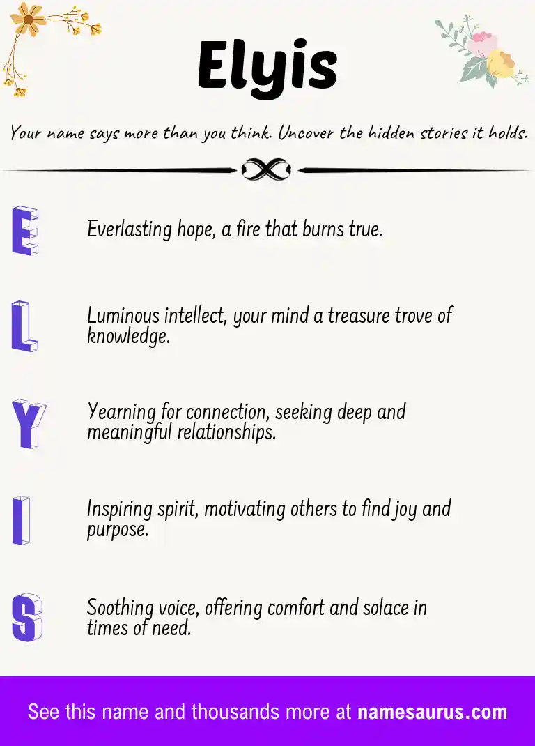 Acrostic poem about Elyis.