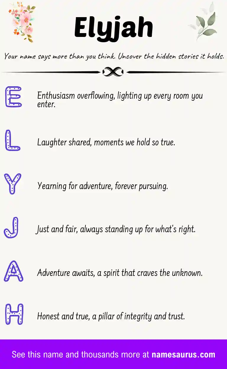 Acrostic poem about Elyjah.