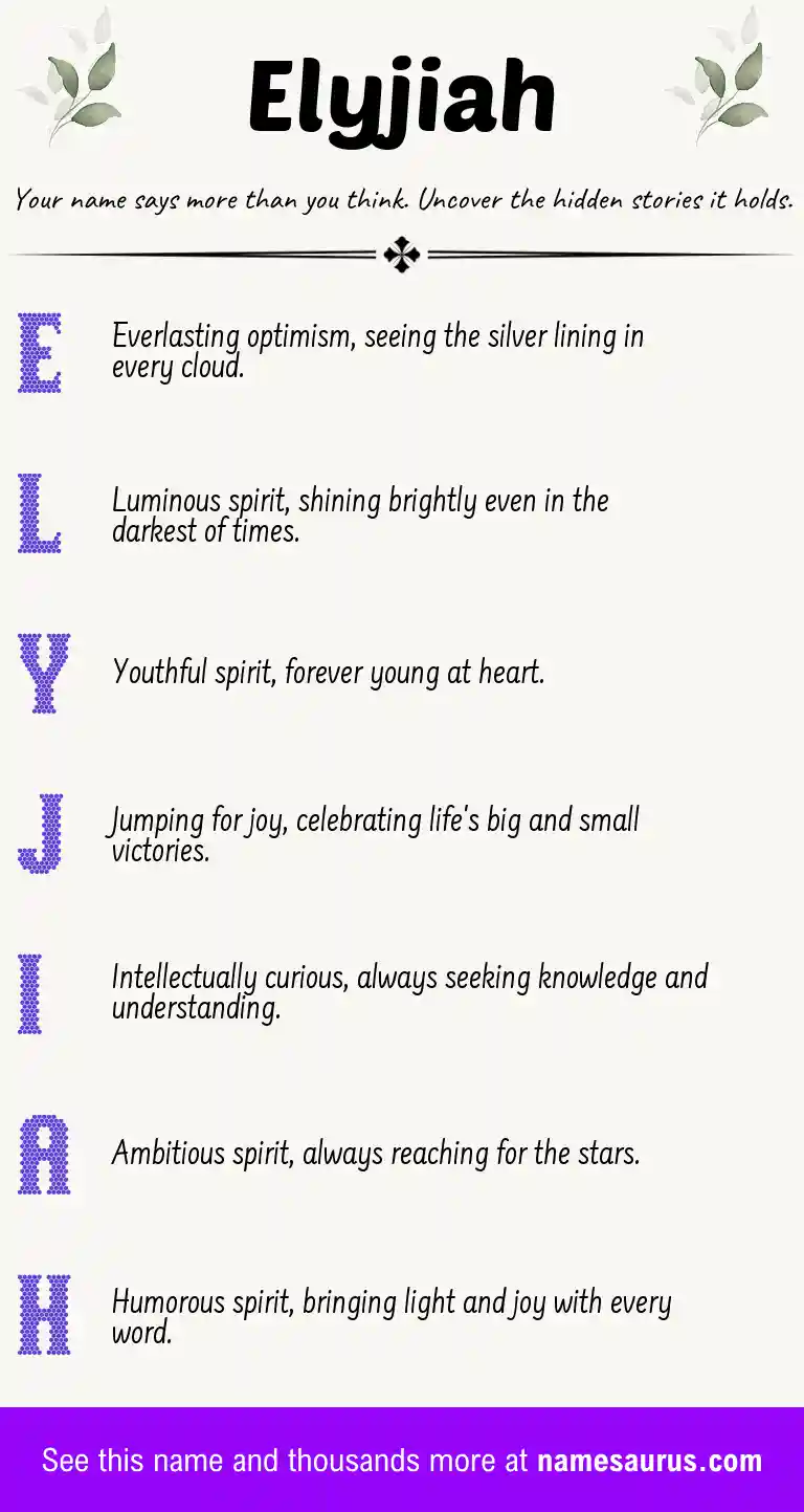 Acrostic poem about Elyjiah.
