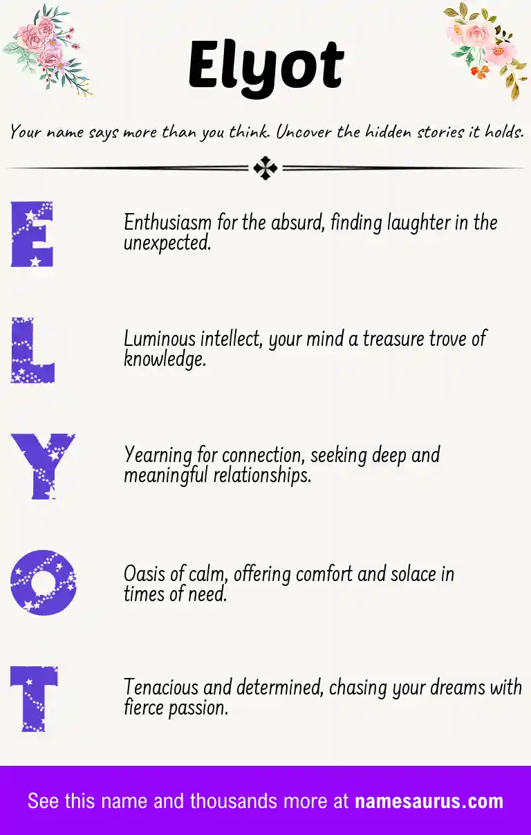 Acrostic poem about Elyot.