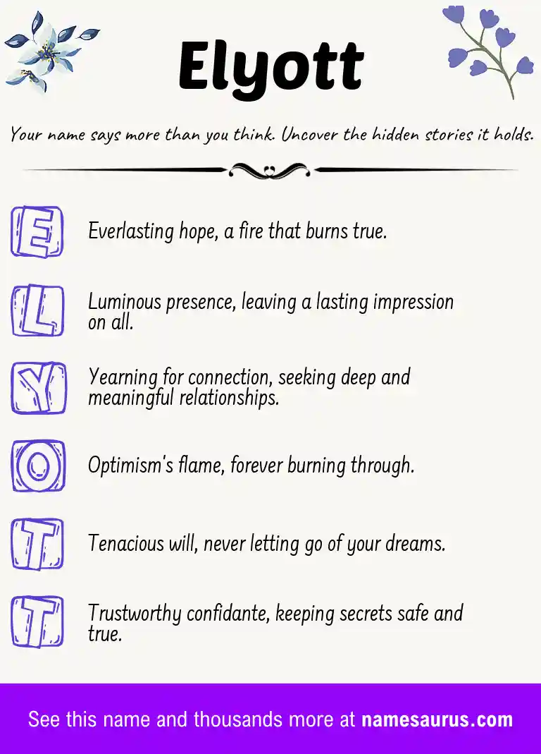 Acrostic poem about Elyott.