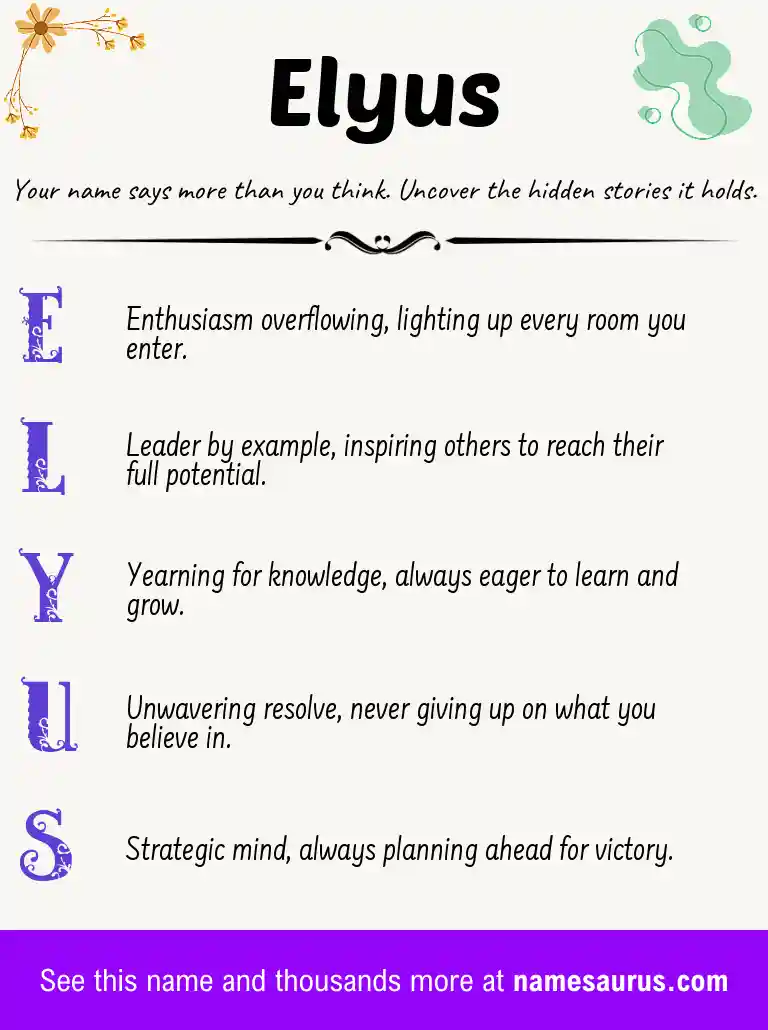 Acrostic poem about Elyus.