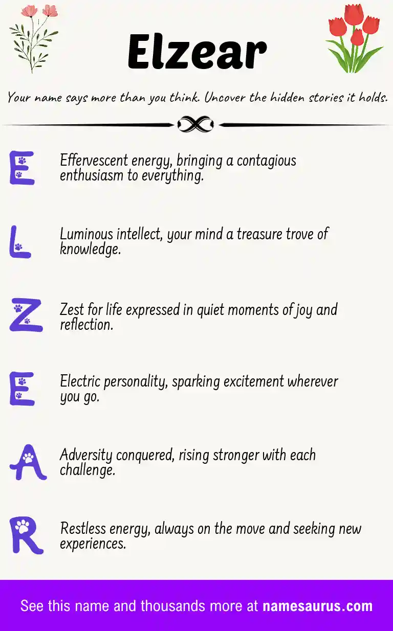 Acrostic poem about Elzear.