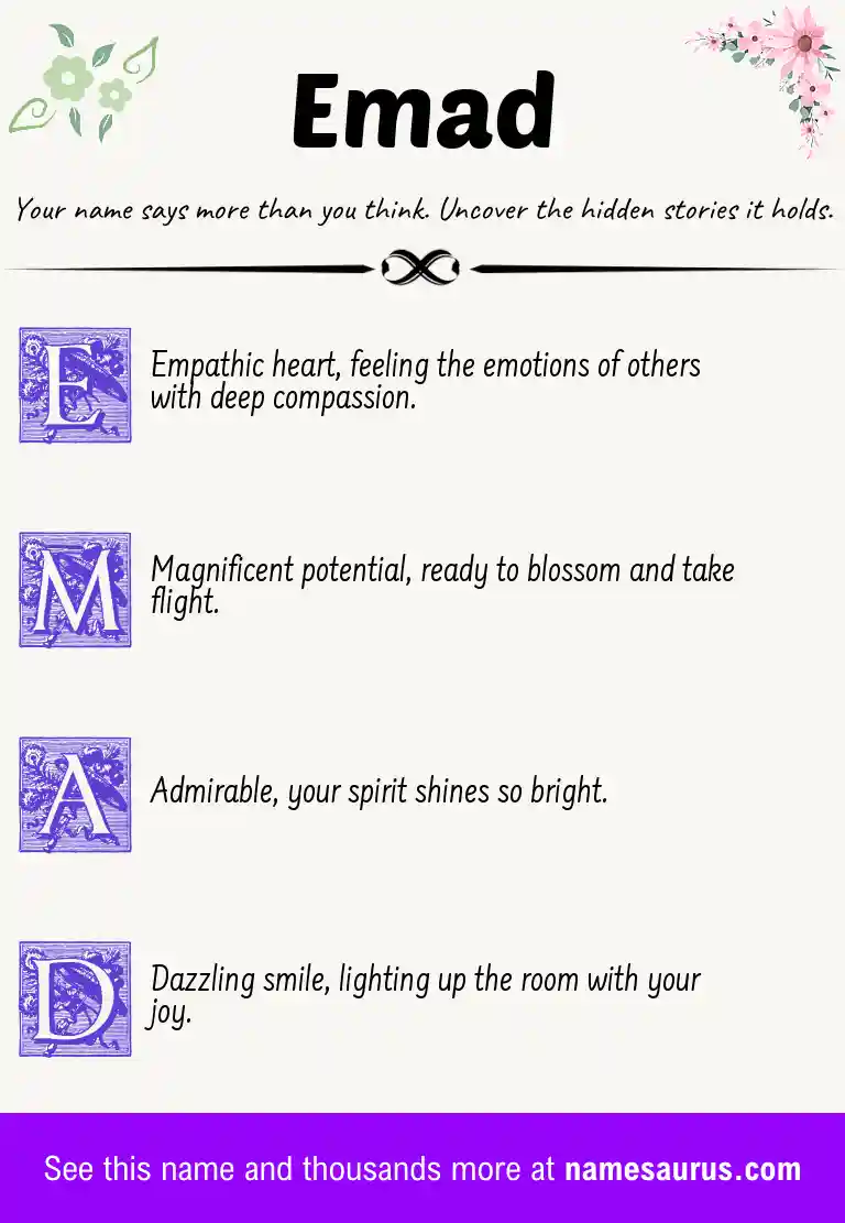 Acrostic poem about Emad.