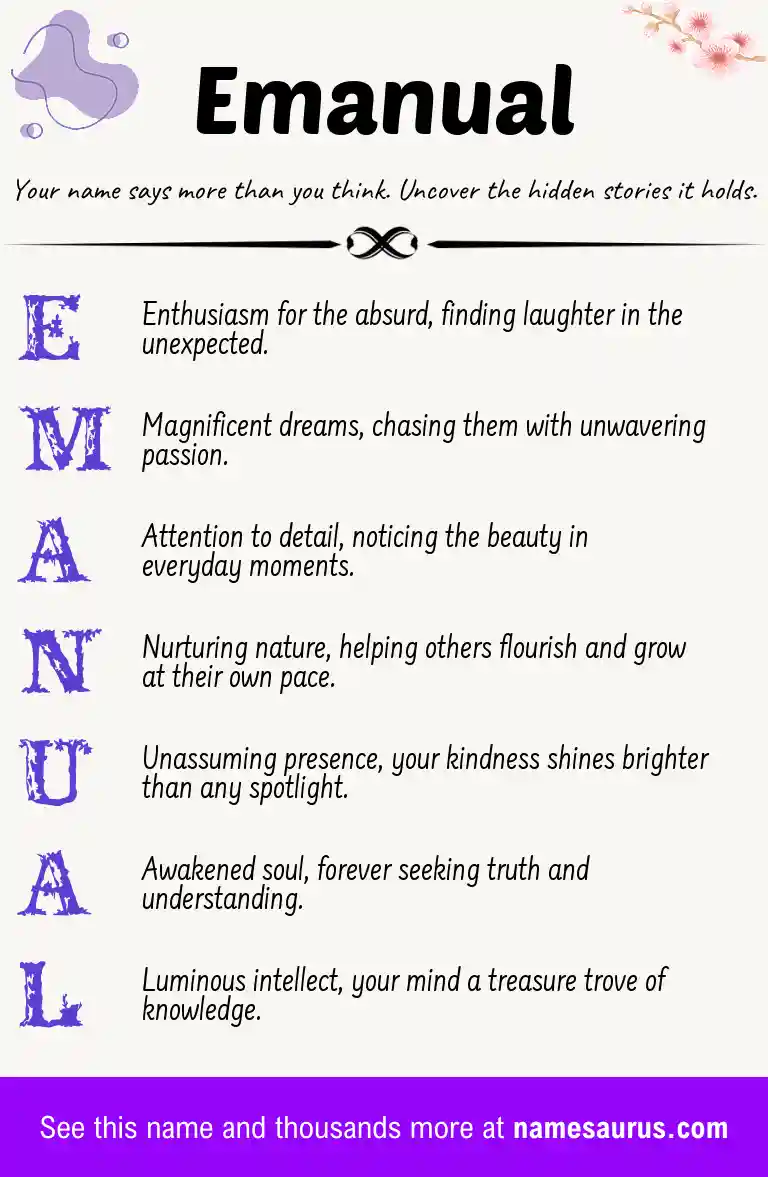 Acrostic poem about Emanual.