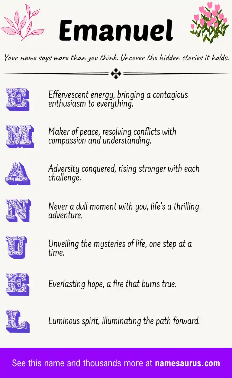Acrostic poem about Emanuel.