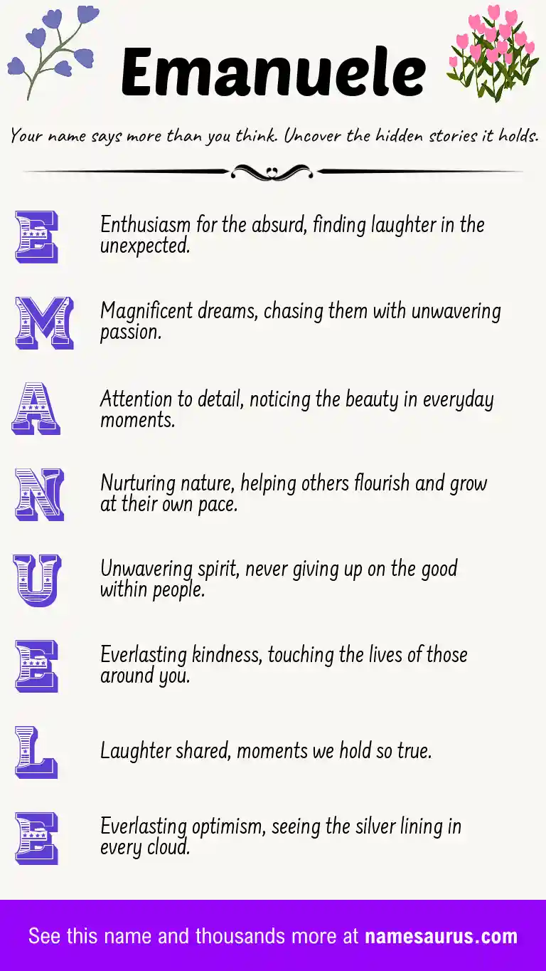 Acrostic poem about Emanuele.