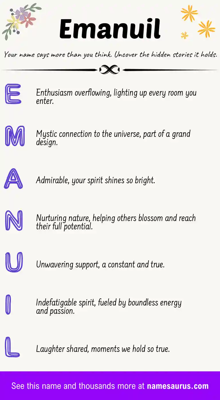 Acrostic poem about Emanuil.