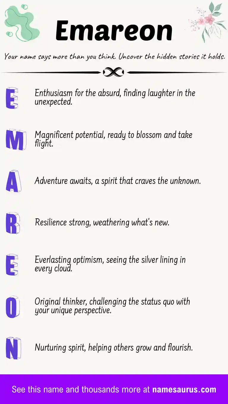 Acrostic poem about Emareon.