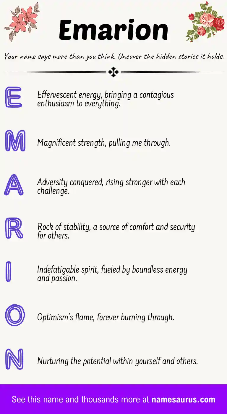 Acrostic poem about Emarion.
