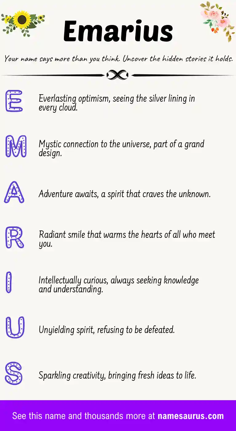 Acrostic poem about Emarius.