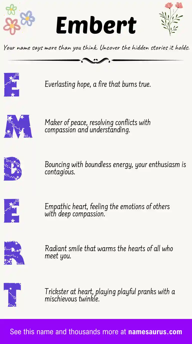 Acrostic poem about Embert.