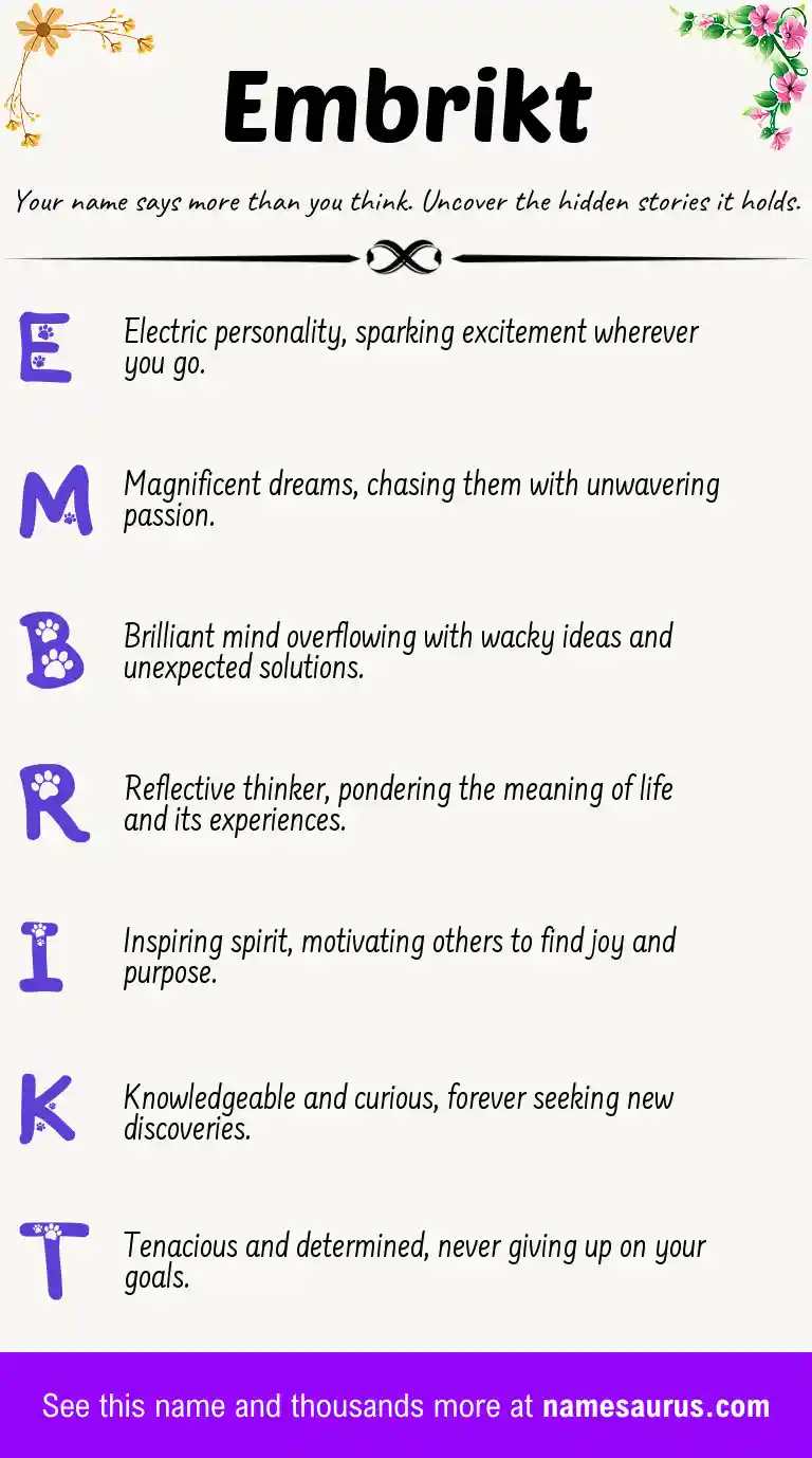 Acrostic poem about Embrikt.