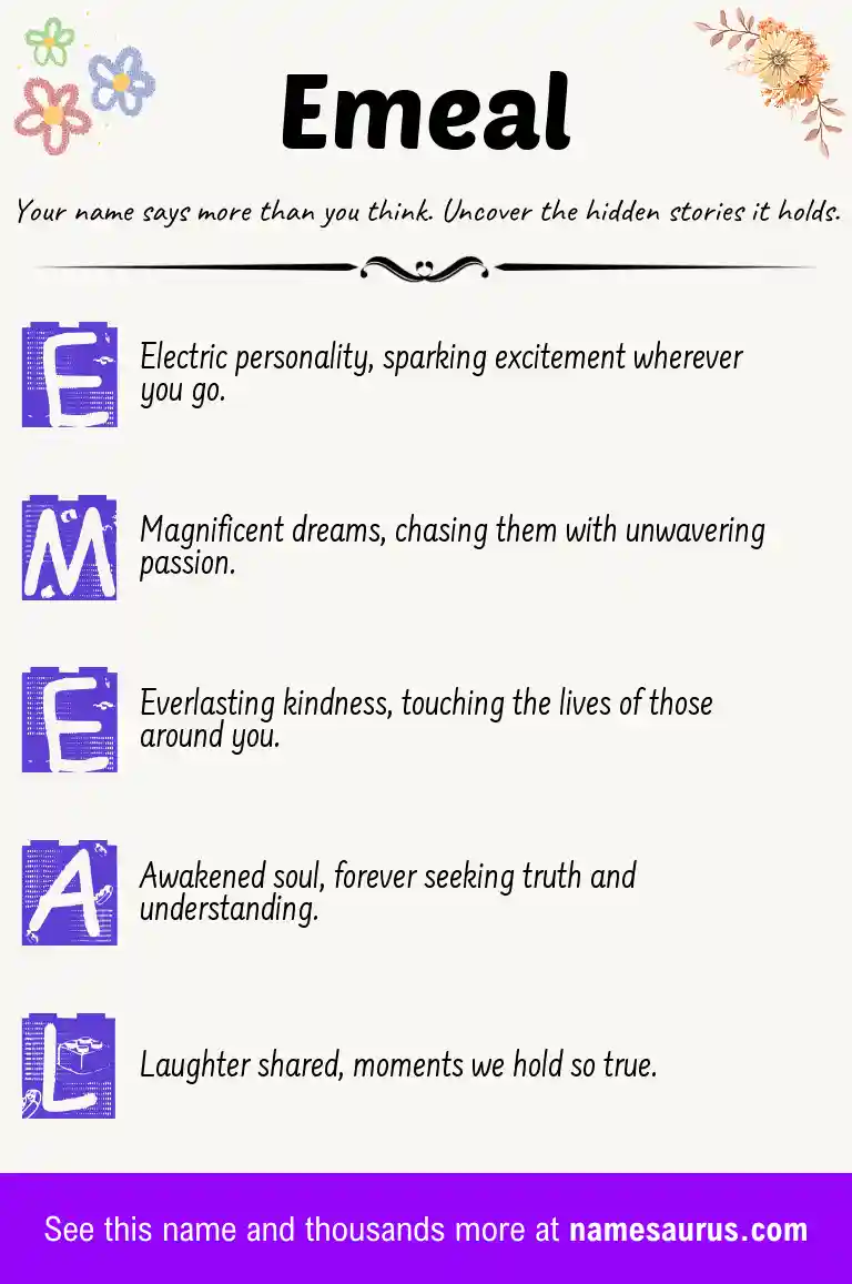 Acrostic poem about Emeal.