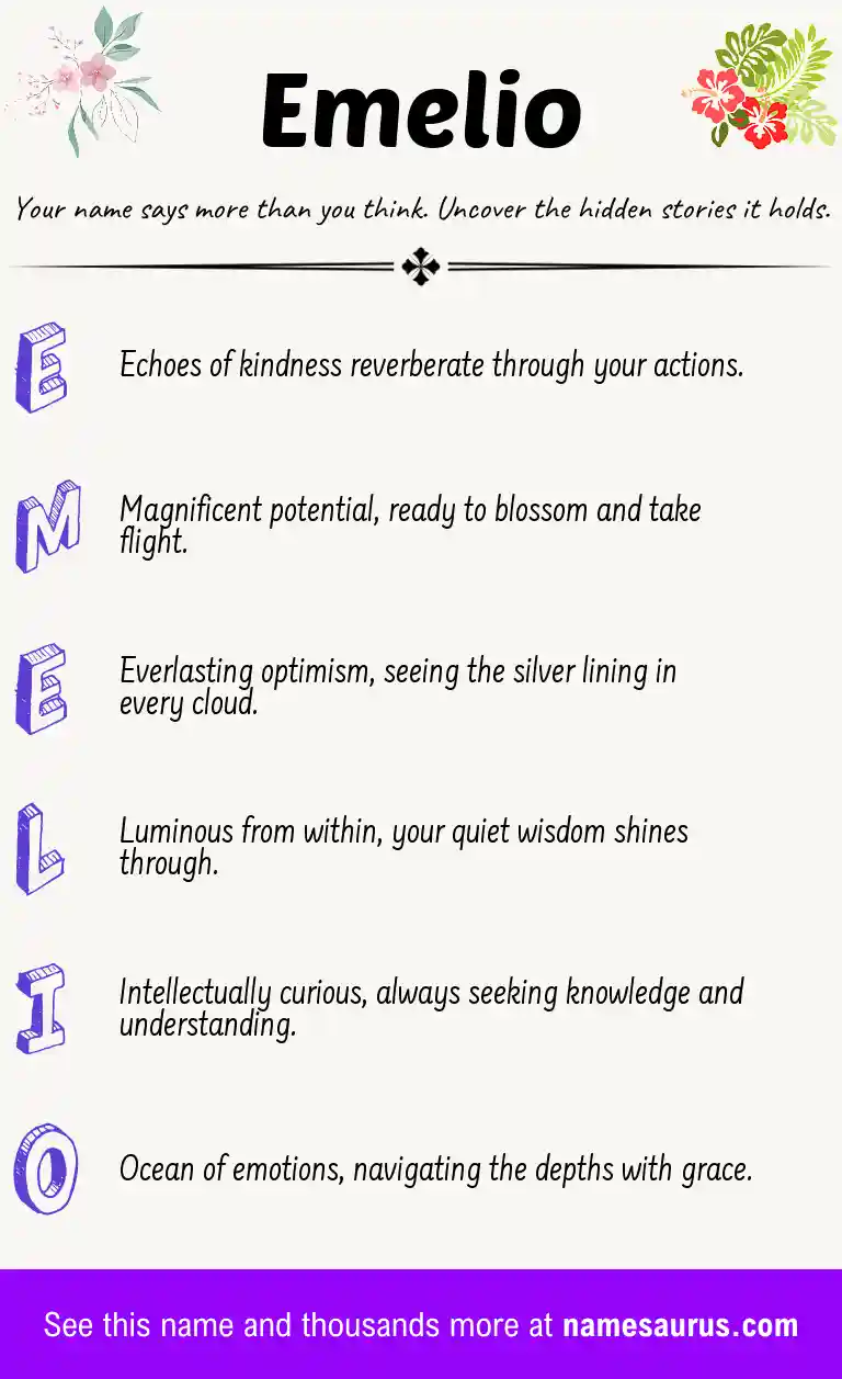 Acrostic poem about Emelio.
