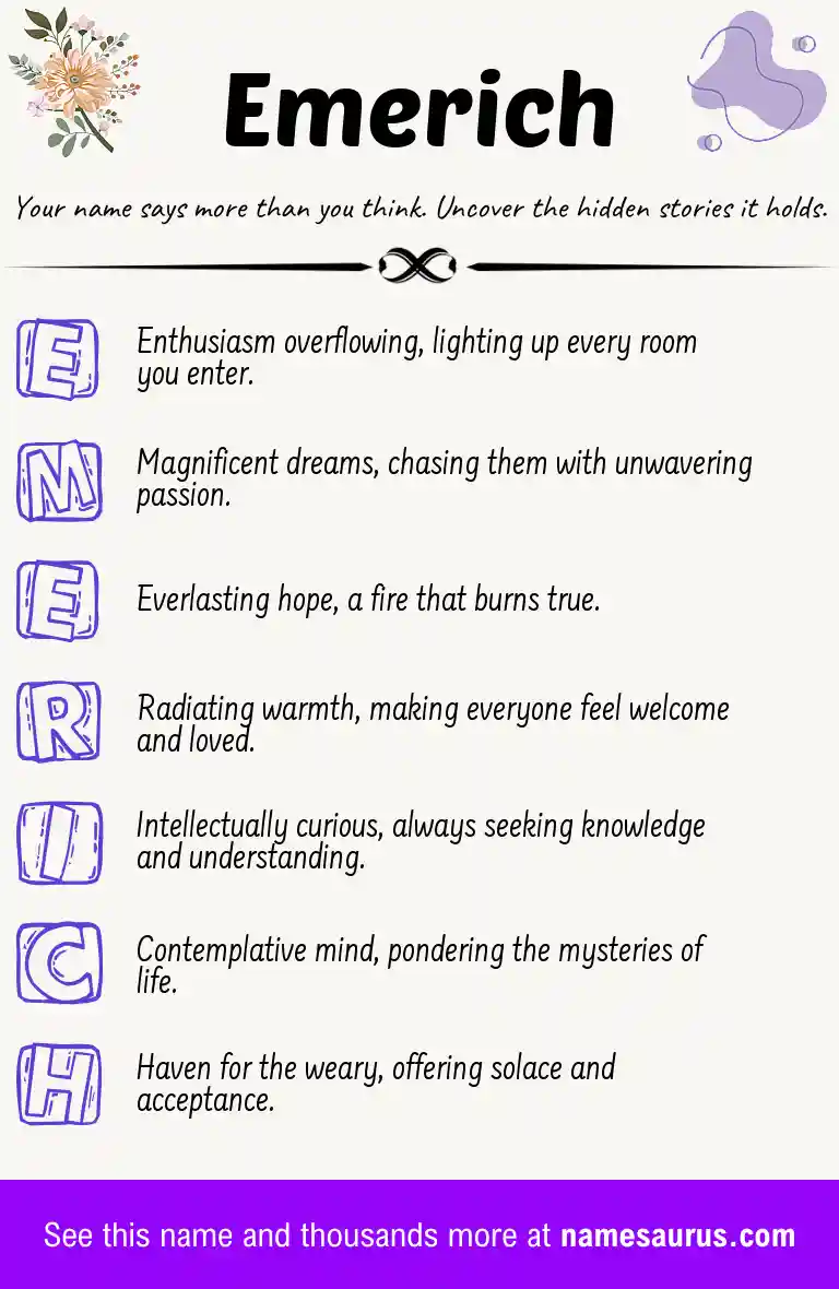 Acrostic poem about Emerich.