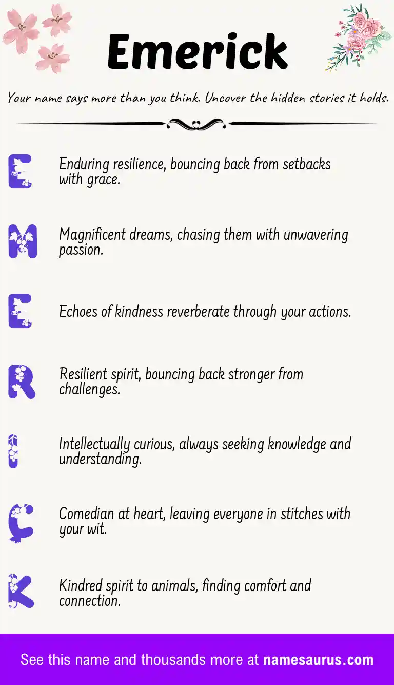 Acrostic poem about Emerick.