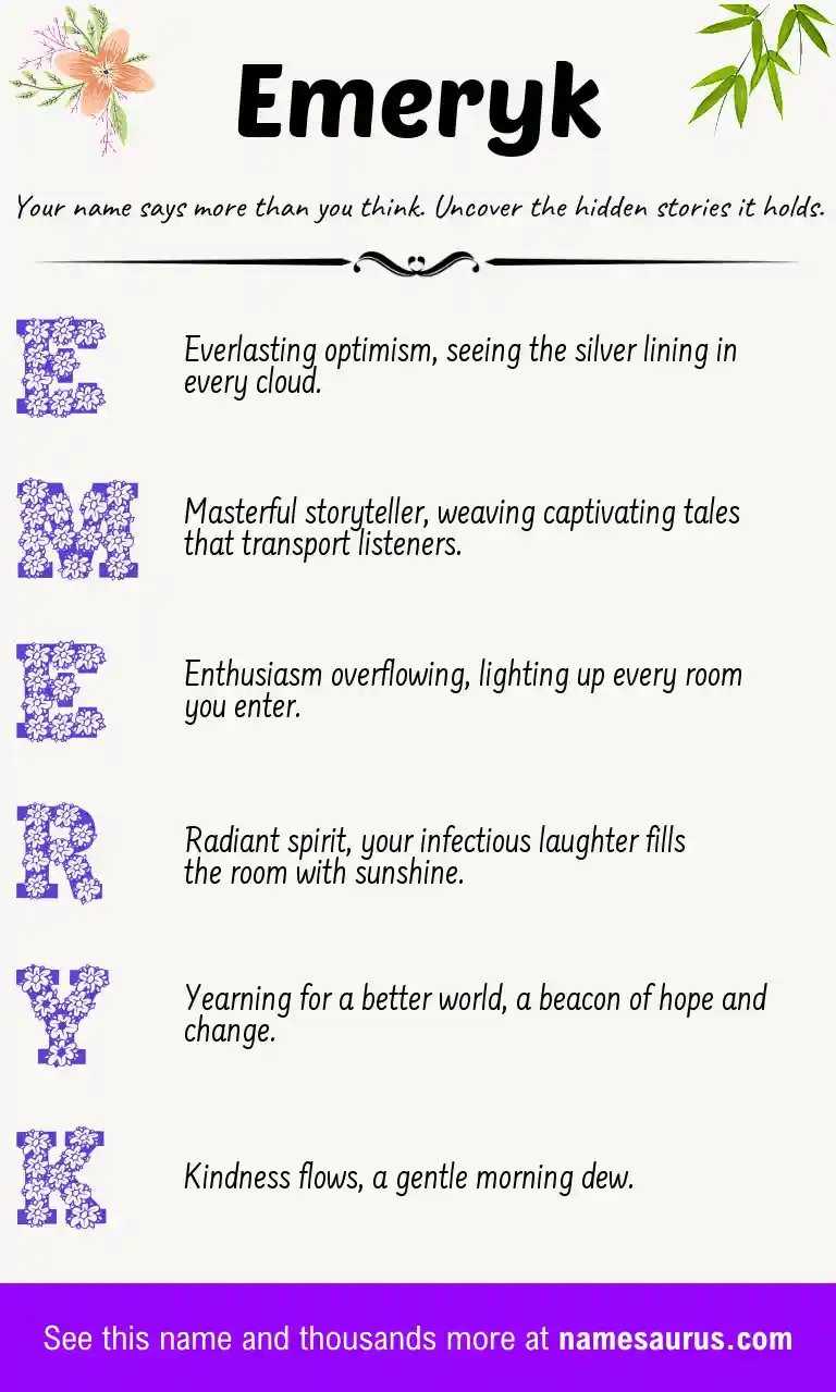 Acrostic poem about Emeryk.