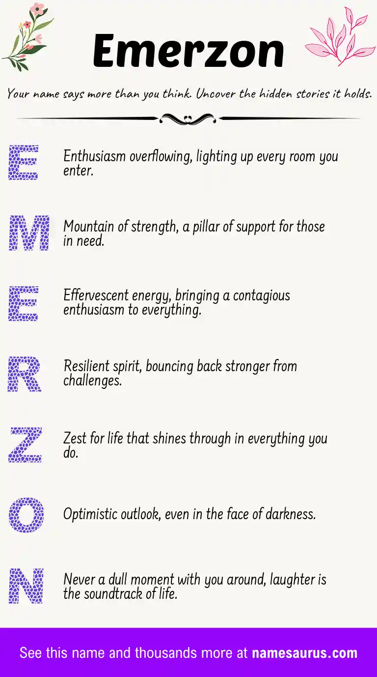 Acrostic poem about Emerzon.