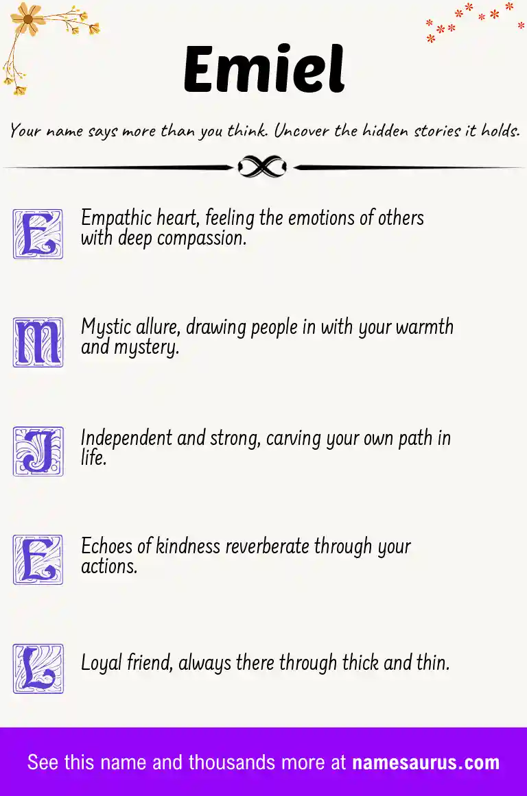 Acrostic poem about Emiel.