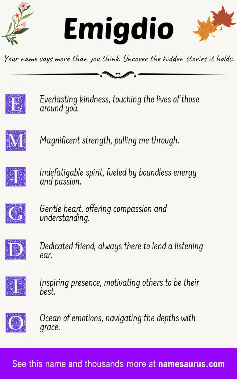 Acrostic poem about Emigdio.