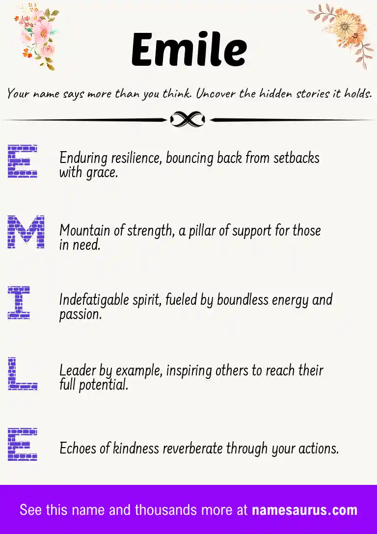 Acrostic poem about Emile.