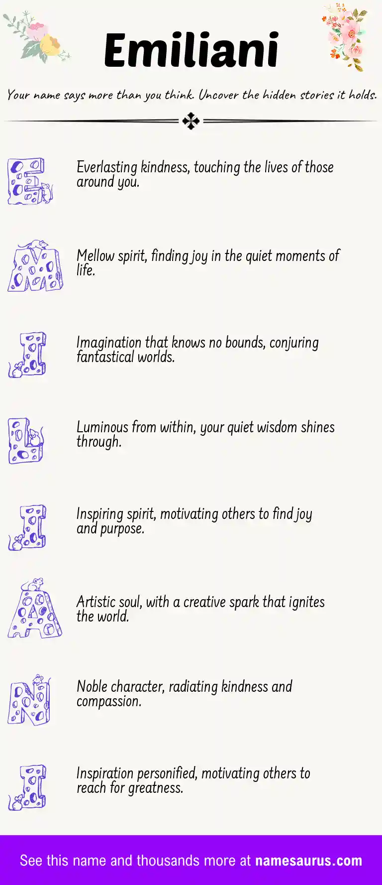 Acrostic poem about Emiliani.