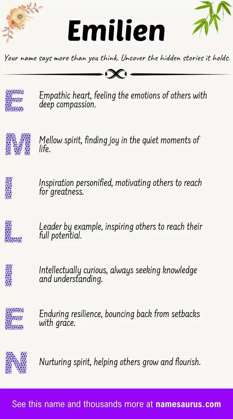 Acrostic poem about Emilien.