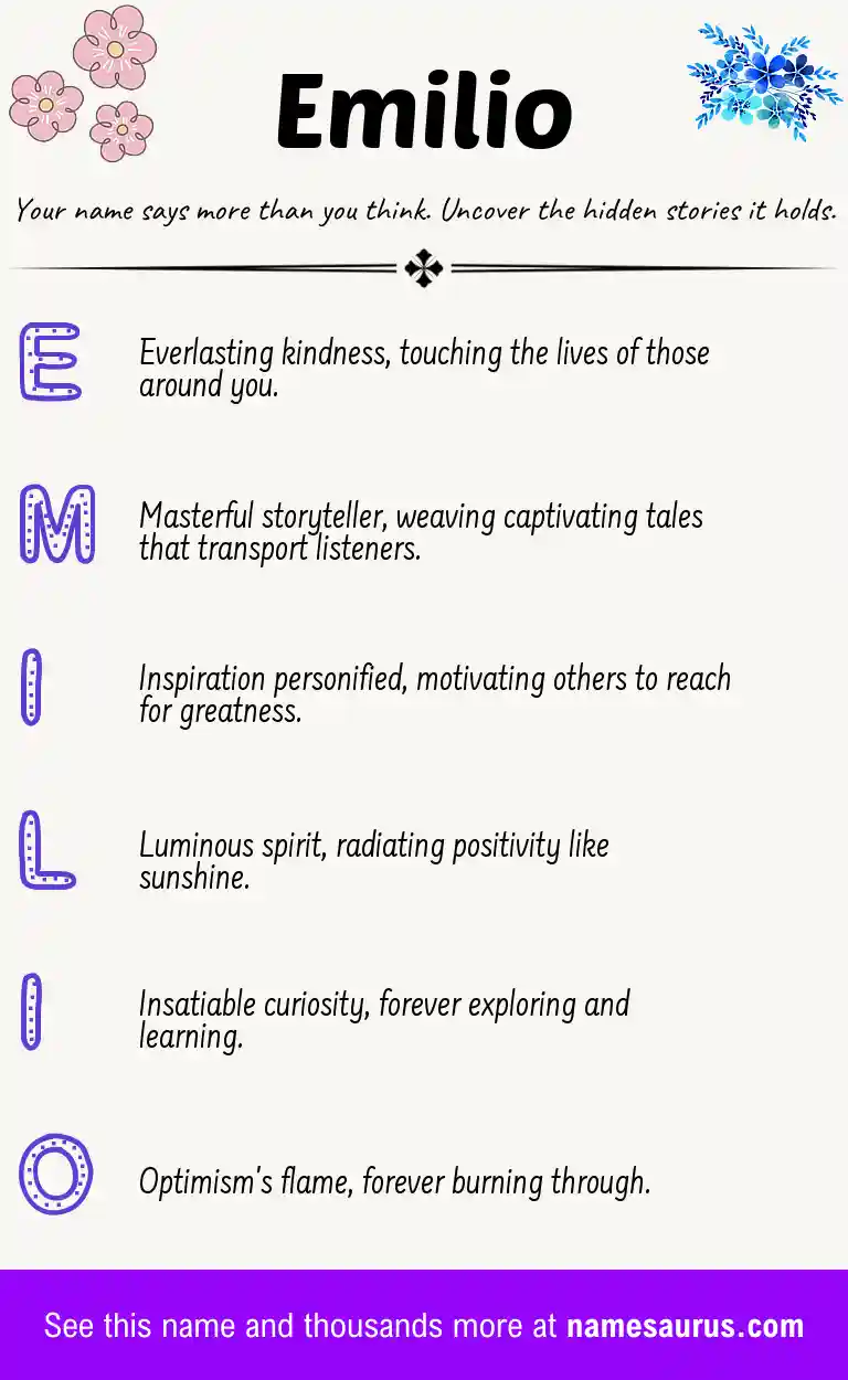 Acrostic poem about Emilio.