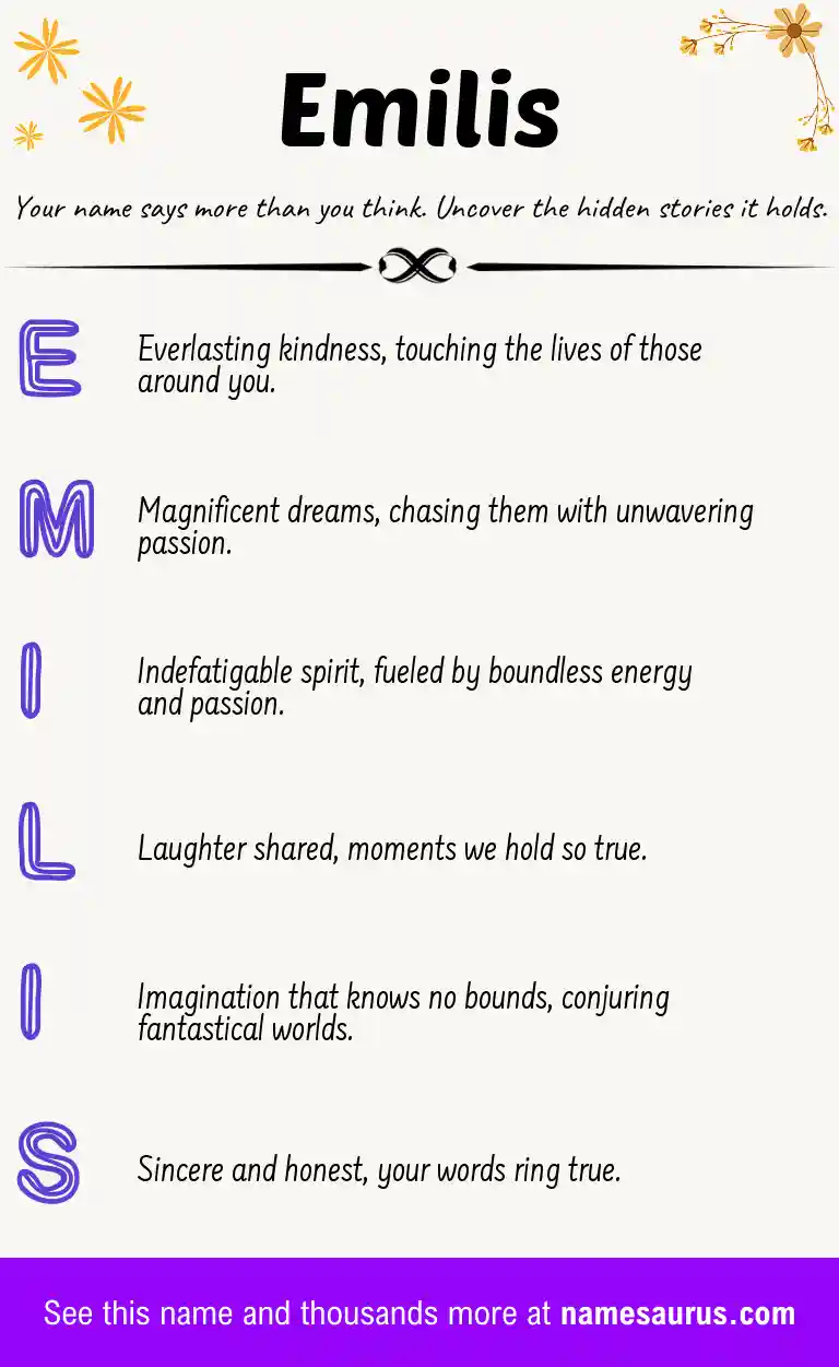 Acrostic poem about Emilis.