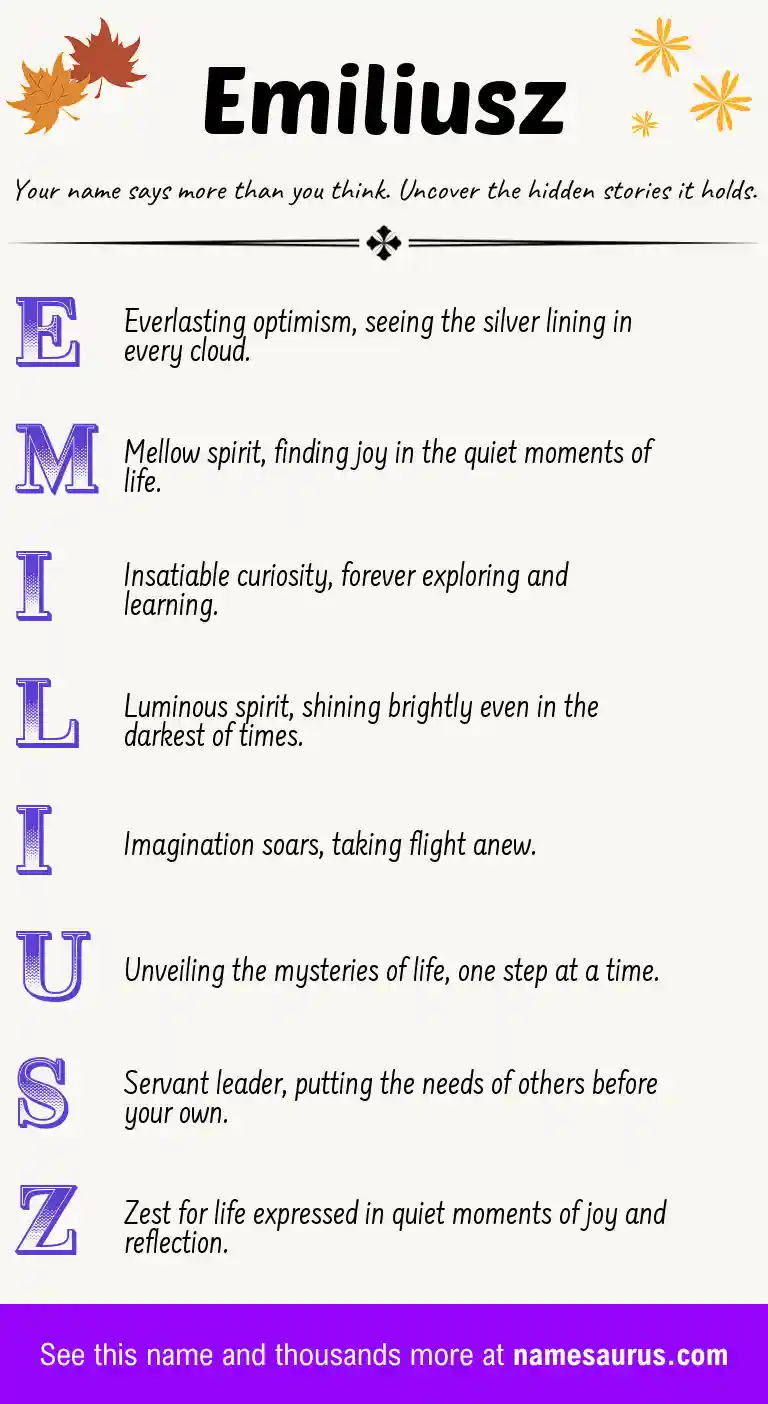 Acrostic poem about Emiliusz.