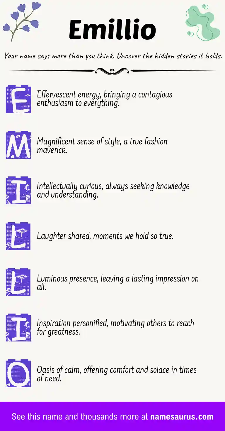 Acrostic poem about Emillio.
