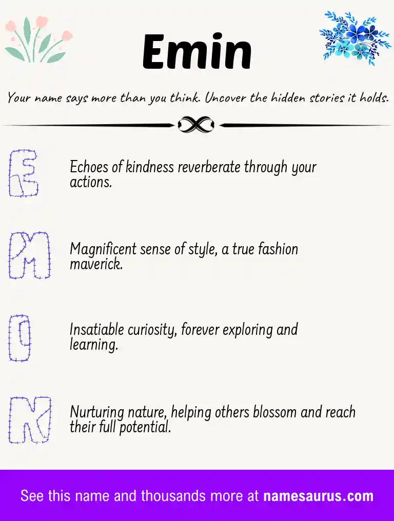 Acrostic poem about Emin.