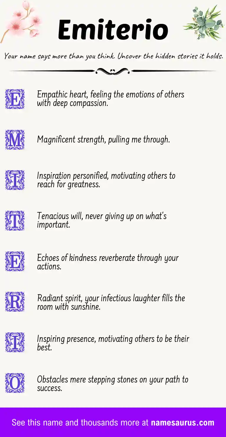 Acrostic poem about Emiterio.
