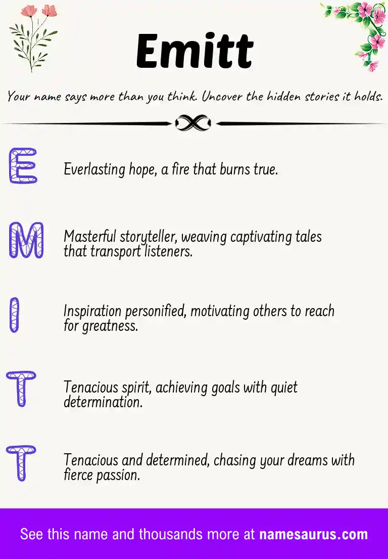 Acrostic poem about Emitt.