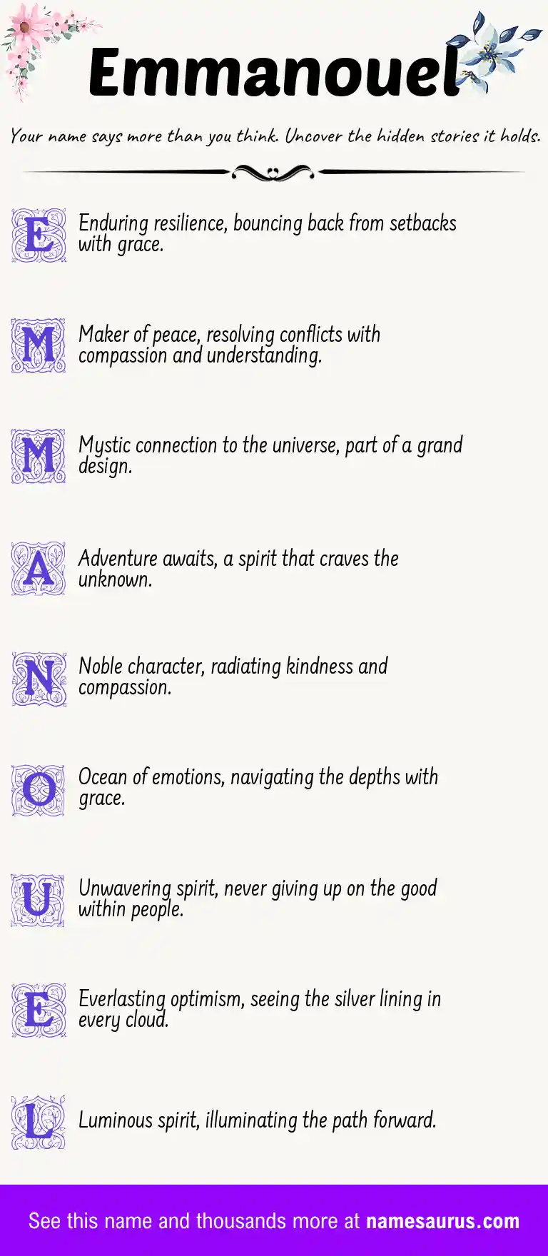 Acrostic poem about Emmanouel.