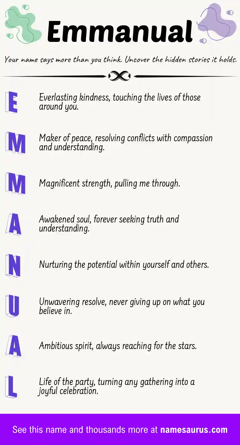Acrostic poem about Emmanual.