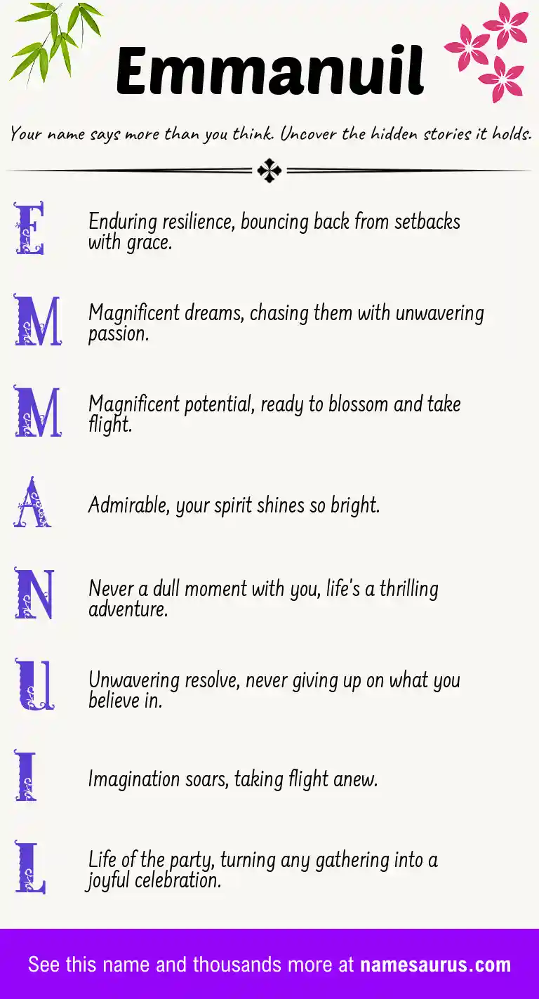 Acrostic poem about Emmanuil.