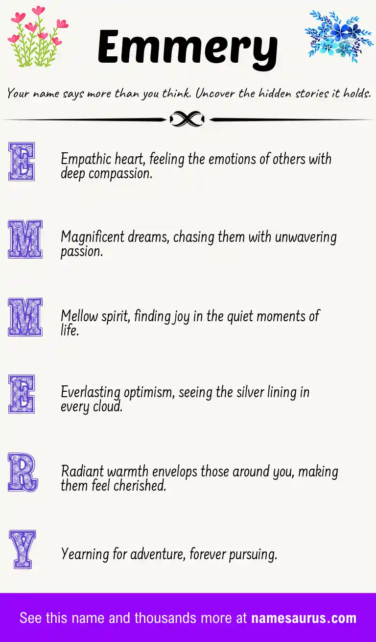 Acrostic poem about Emmery.