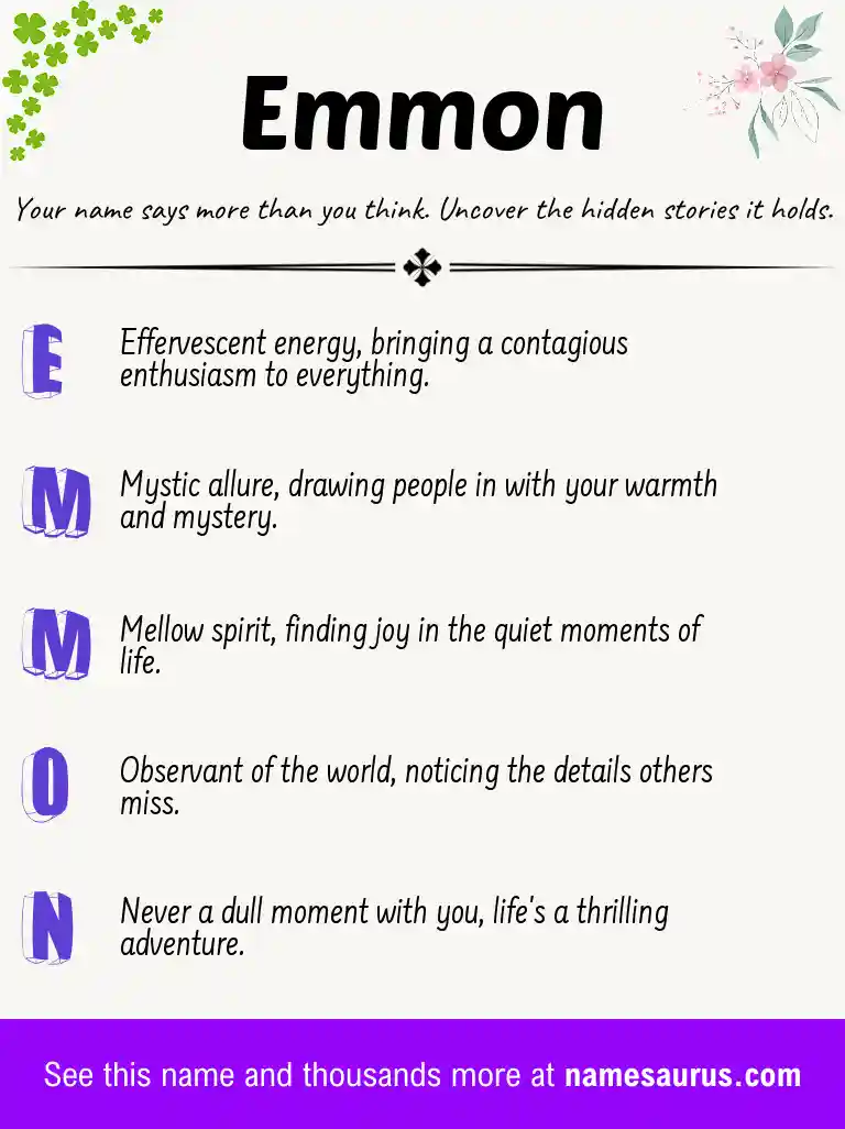 Acrostic poem about Emmon.