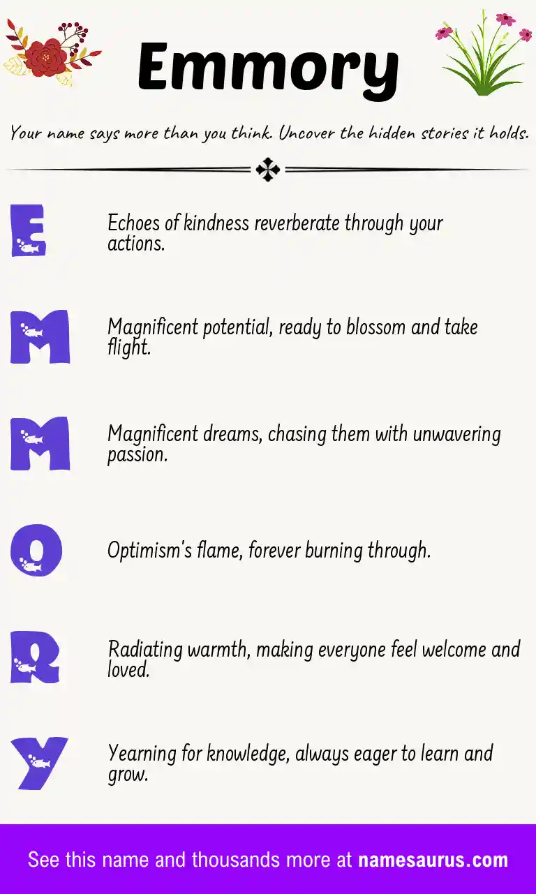 Acrostic poem about Emmory.