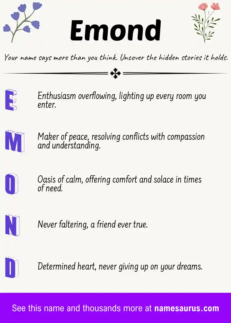 Acrostic poem about Emond.