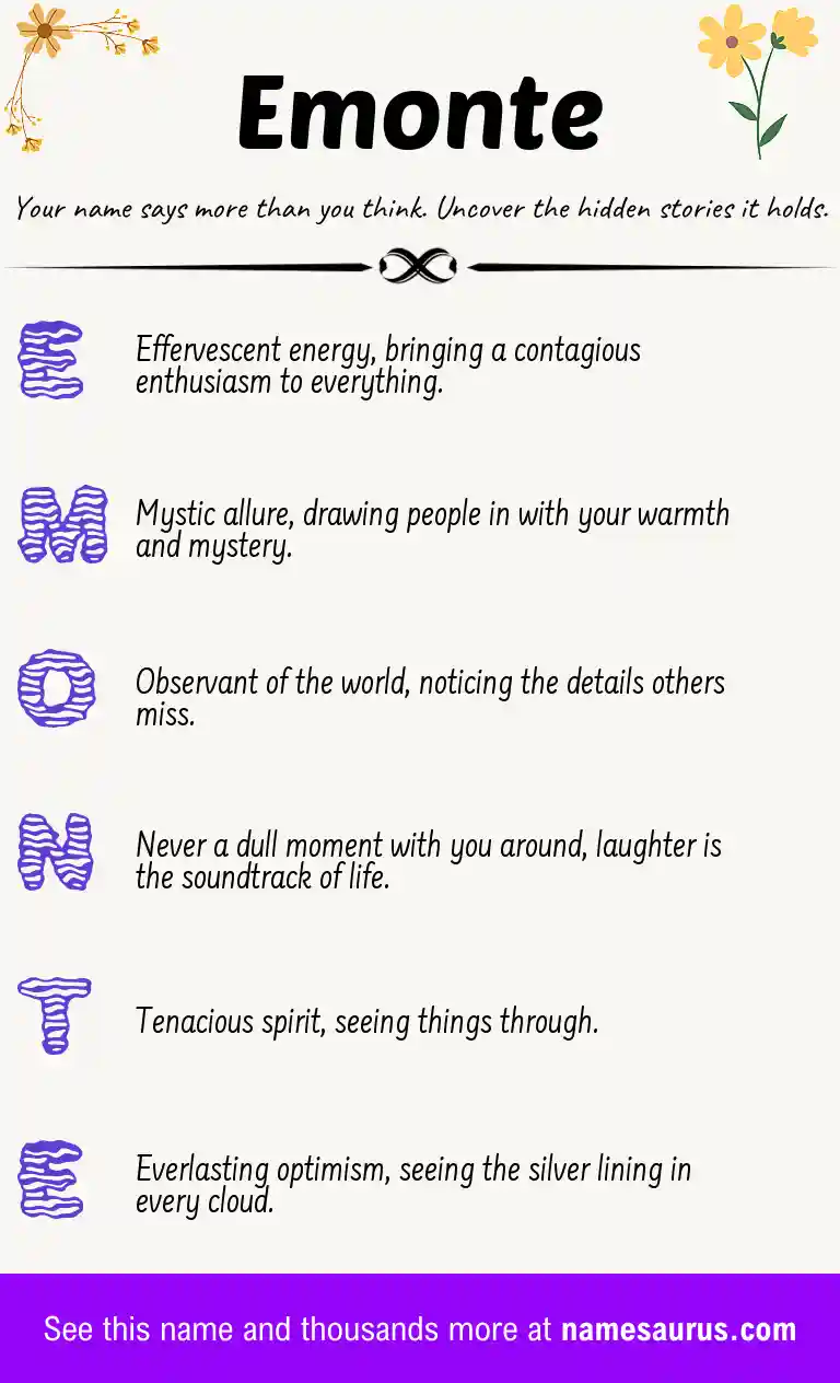 Acrostic poem about Emonte.