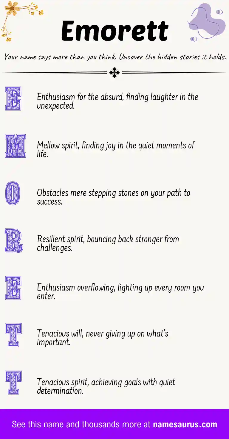 Acrostic poem about Emorett.
