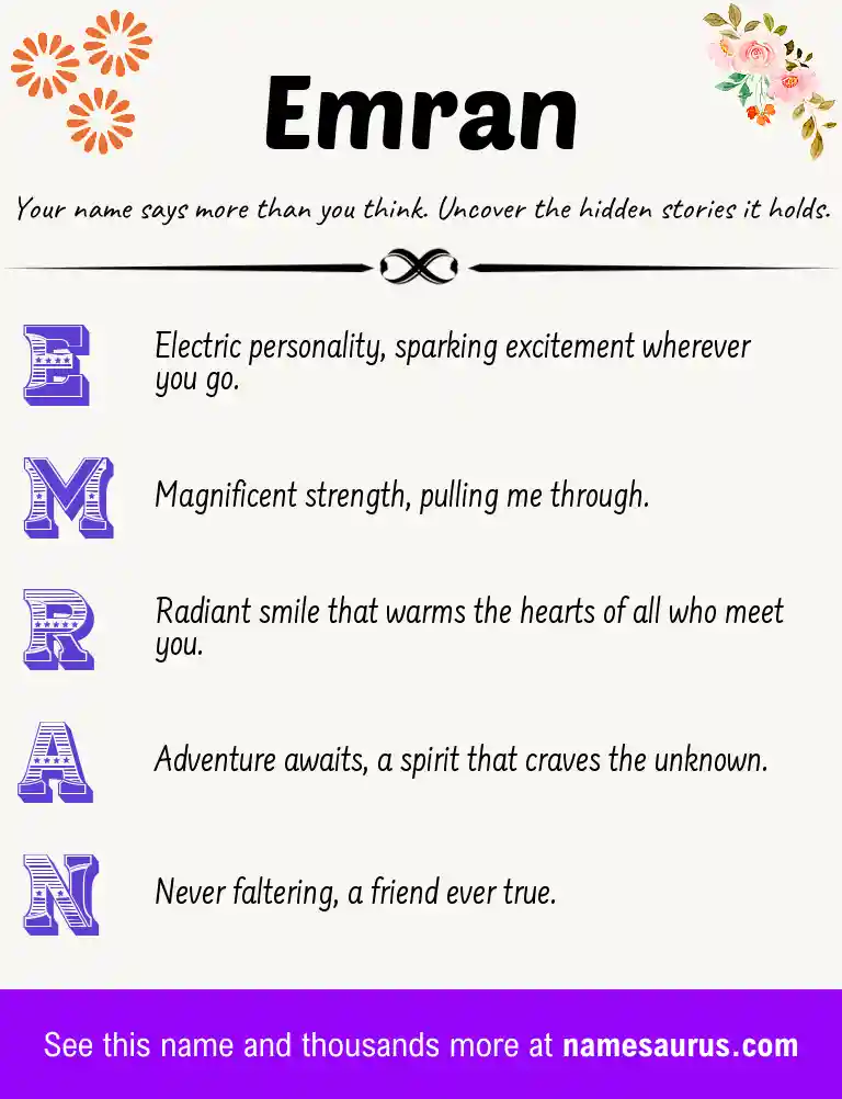 Acrostic poem about Emran.