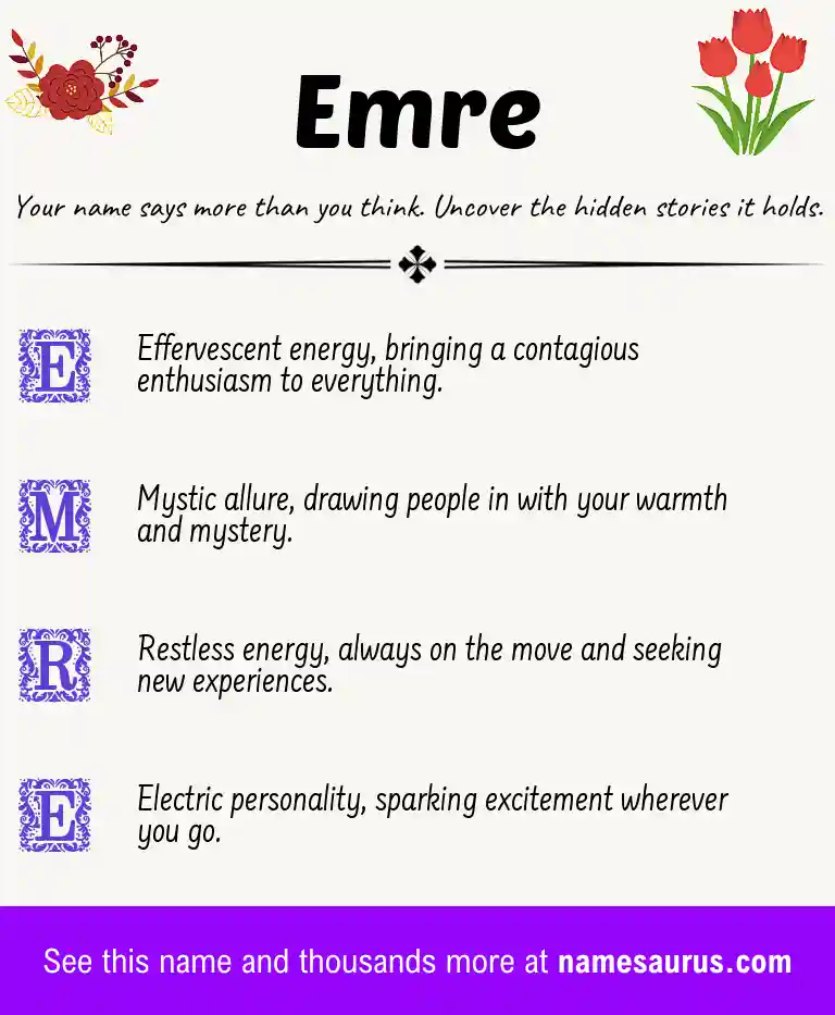 Acrostic poem about Emre.